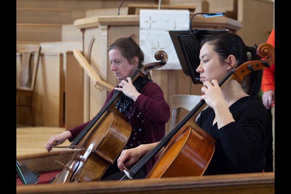 Musicians practise for a benefit concert to support renovations for the new Old City Arts Hub at St. Andrew's United Church. (Tyler Hay/News Bulletin)