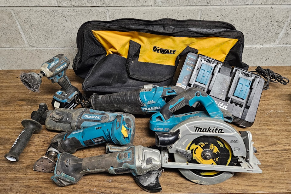 Nanaimo RCMP hope to return tools to their owners that were seized during an investigation into a gun shot injury in Bowen Park. 
(Photo submitted)