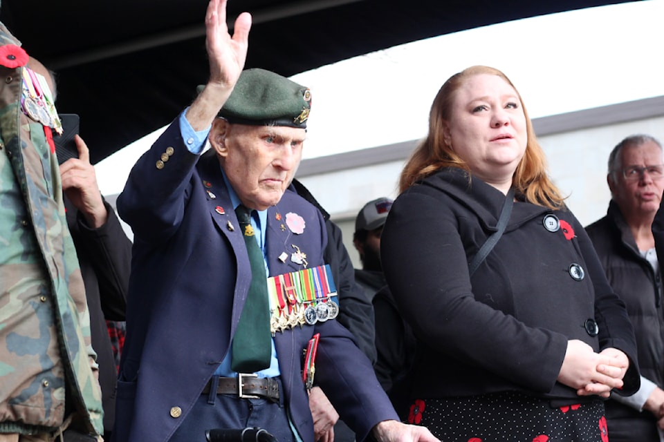 Victor Osborne at the 2024 Remembrance Day ceremony in Nanaimo. (News Bulletin file photo)