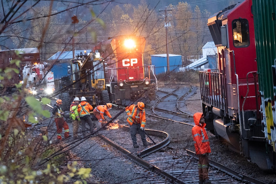 A CPKC train derailed this morning (Nov. 12) below the intersection of Ward and Front Streets in Nelson.