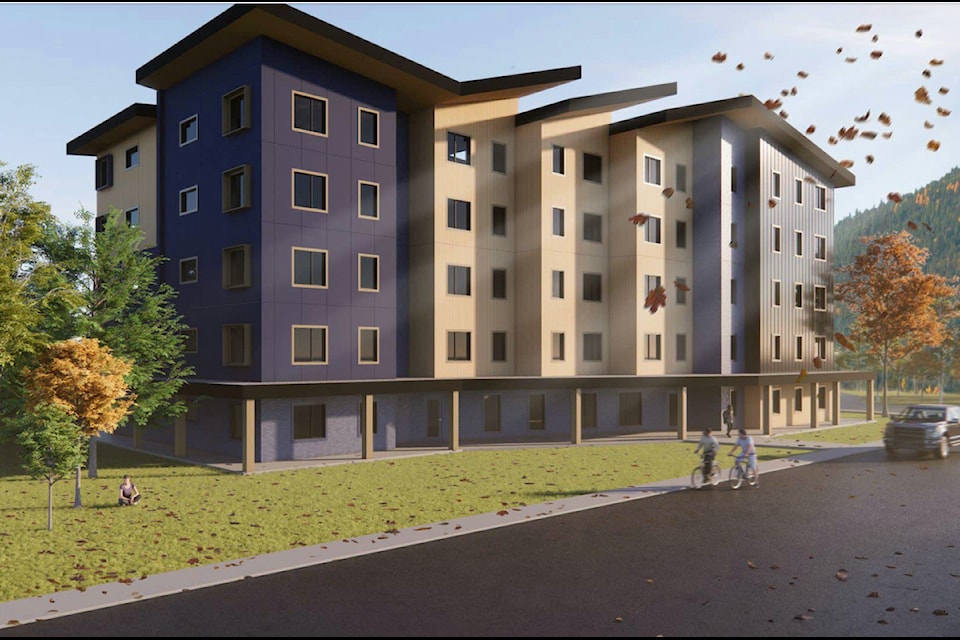 An architectural rendering of the proposed SHARE Housing Initiative building viewed from Fell Street.