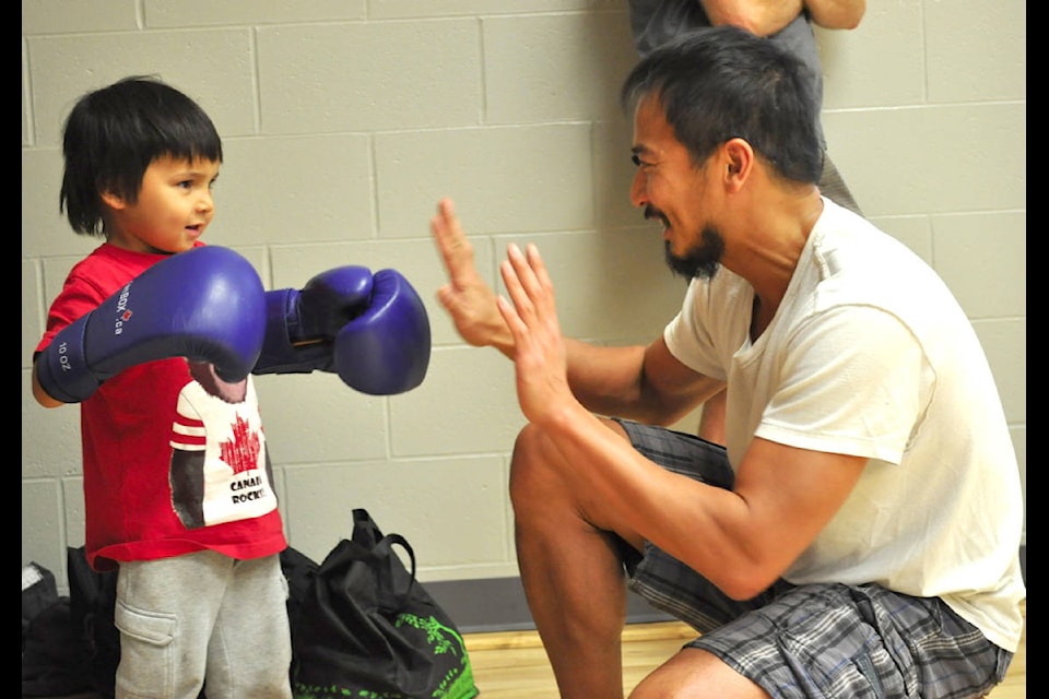 Boxing was one of several sports that could be tried for free during the Festival of Programs at the Nelson and District Community Complex on Wednesday night. Photo: Tyler Harper