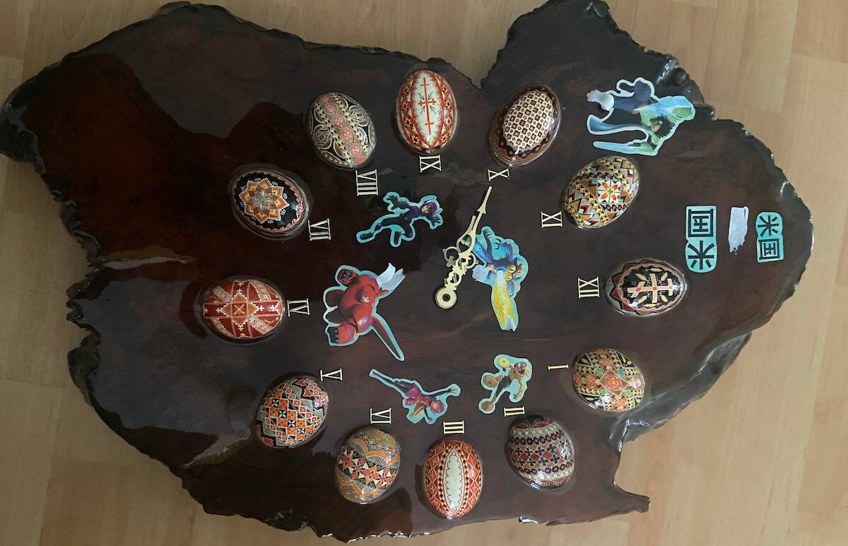 Brent Holowaychuk brought these pysanka eggs (traditional Ukrainian Easter eggs) to the Ukrainian dinner. They were painted by Alex Werstiuk, a cousin of Holowaychuks grandfather. Photo: Submitted