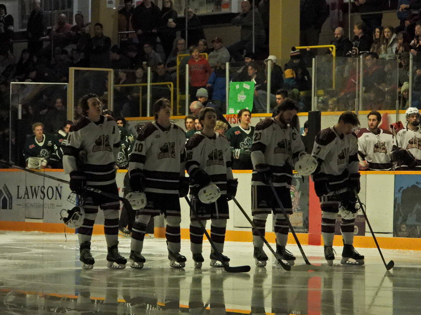 The singing of the national anthem at the Revelstoke Forum. (Steve Piccollo)