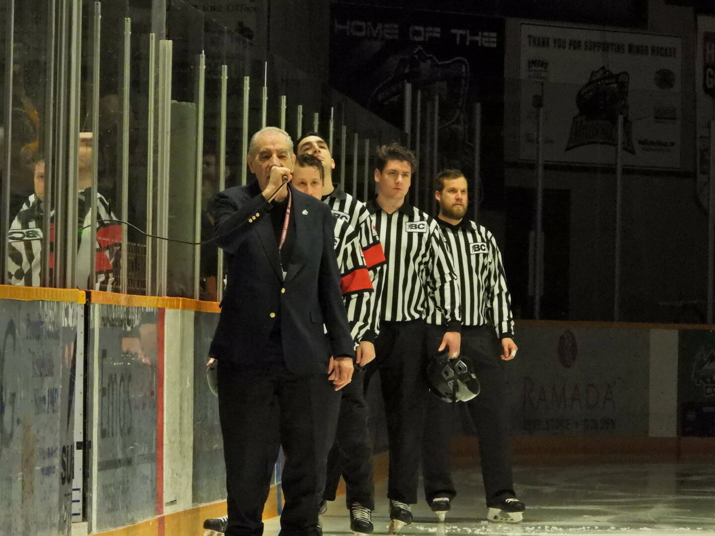 The singing of the national anthem at the Revelstoke Forum. (Steve Piccollo)