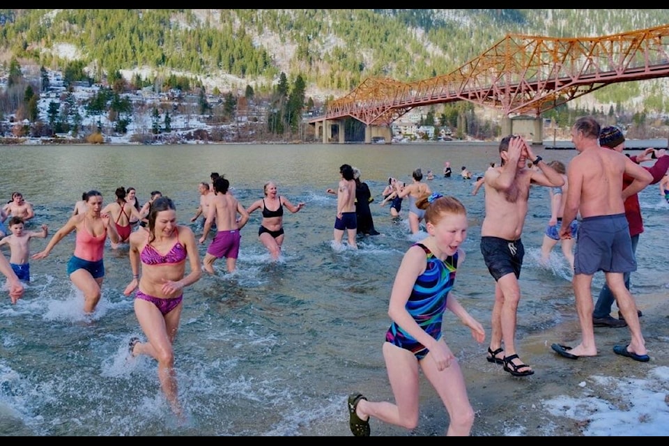 The 2022 Polar Plunge at Lakeside Park in Nelson. Photo: Bill Metcalfe