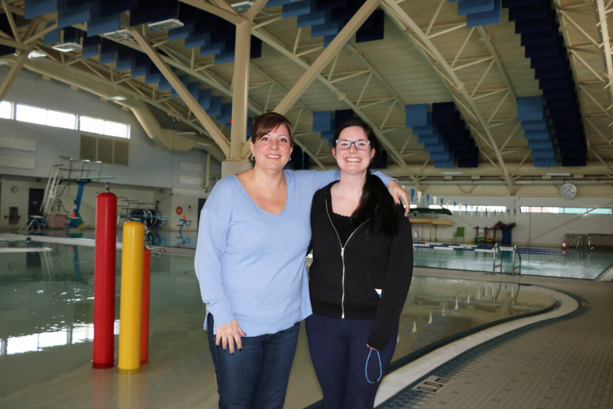 Aquatic Coordinator Gabby Kravski and staff member Cassidy Bella encourage residents to contact the city if interested in joining pool staff. Photo: Jim Bailey