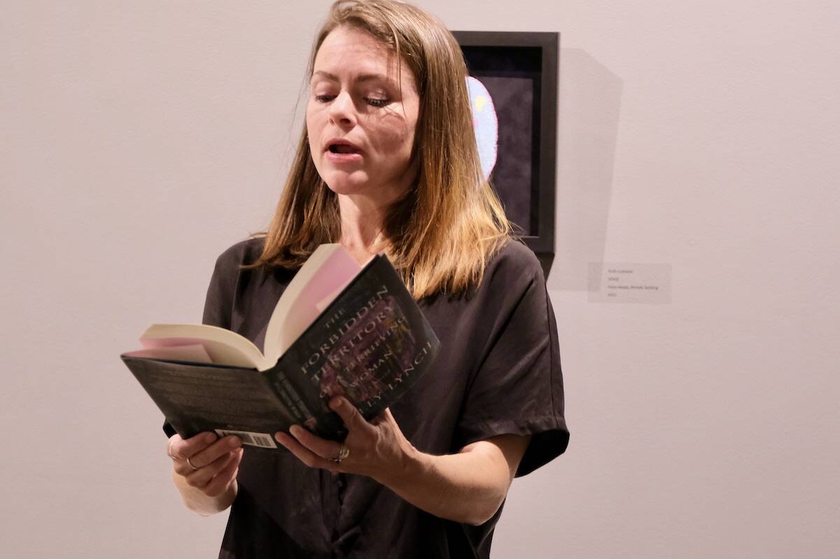Molly Lynch read from The Forbidden Territory of a Terrifying Woman at the Nelson Museum and Archives on July 5. Photo: Bill Metcalfe