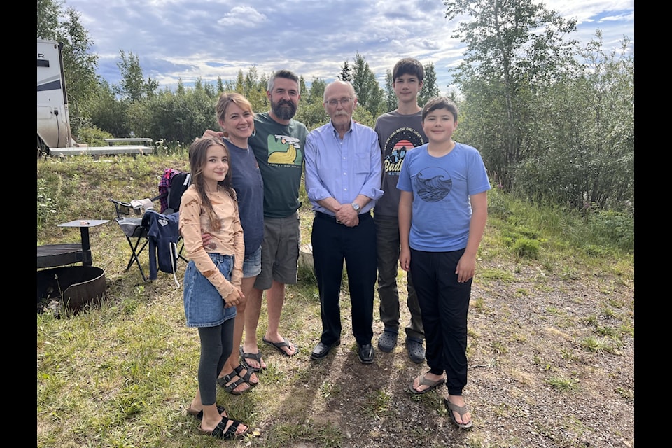 Our Tourists of the Week are the Eckerson Lager family, who decided on a whim to take a road trip to the Arctic Ocean after enjoying a music festival down south. They opted for the Dempster Highway because of its scenery and wildlife, camping the whole way. They hail from Juneau, Alaska. They are joined by Inuvik Mayor Clarence Wood, fourth from left, who welcomed them to town.