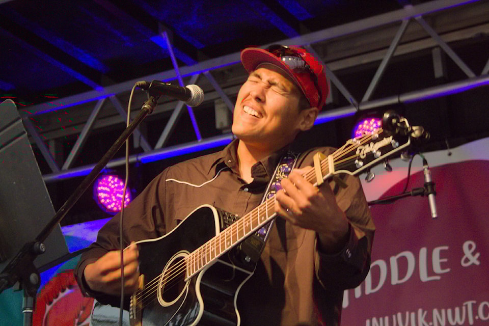 Colton Gordon-Ruben gives it all he has in a performance of "With or Without you" during the 'Deadly in the Delta' talent show that kicked off the Fiddle and Flow festival which ran Aug. 16 to 18.