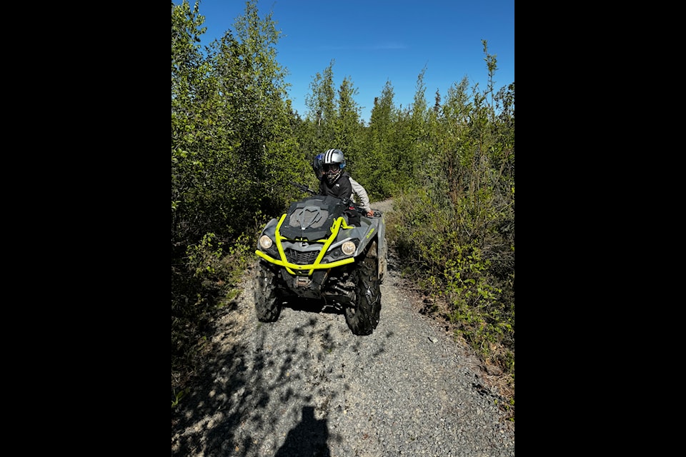 An all-terrain vehicle on Boot Lake Trail, which is supposed to be limited to walking and non-motorized vehicles.