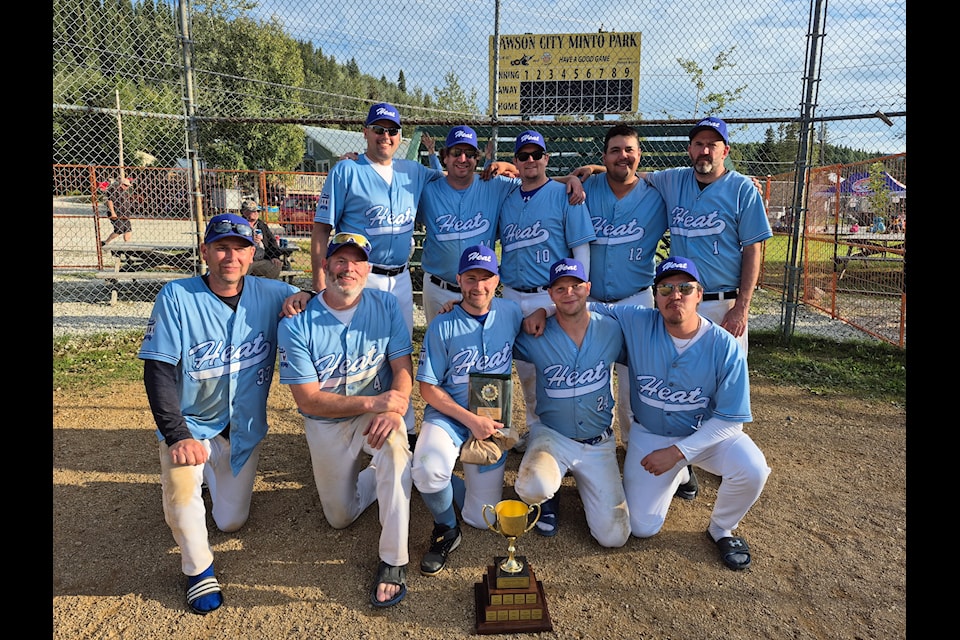 The Hay River Heat men's fastpitch squad won the Discovery Days Festival tournament on Sunday in Dawson City, Yukon. They are, front row from left, Glenn Smith, Devin Penney, Terry Rowe, Curtis Rowe and JJ McKinney; back row from left, Richard Johnstone, Mike Auge, D'arcy Delorey, Lyndon Daniels and Chris Cahoon. Photo courtesy of Glenn Smith