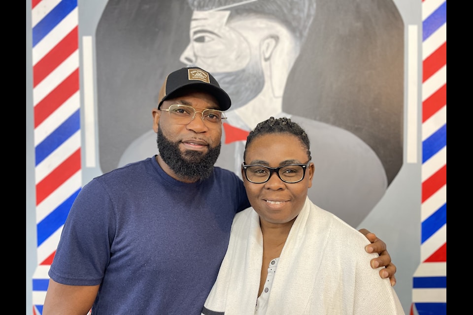 Jonel Louis-Jean, left, and Diana Lubansa are the co-owners of LJJ Barbershop.