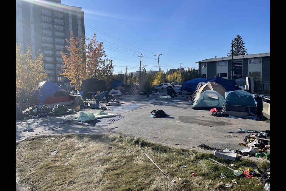 The encampment, as of Sept. 19, continues to dwindle in size. According to some of the residents there, they've been without power there for a week or so, and the nights are getting cold.