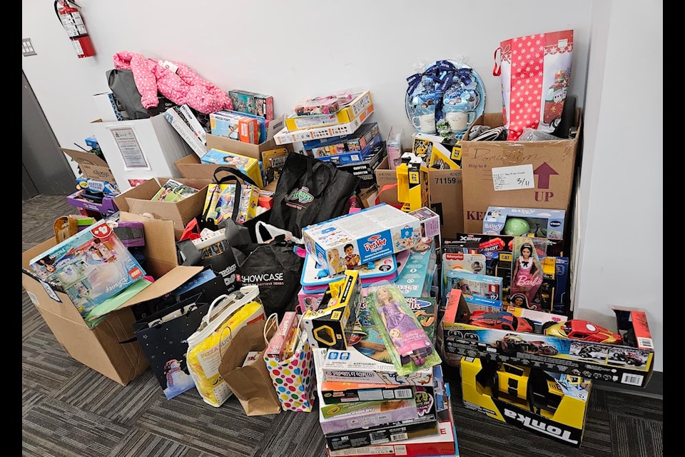 A pile of gifts that was donated at Hay River Secret Santa's 2024 toy drive on Nov. 30. Photo courtesy of Tracy Cross Gauthier