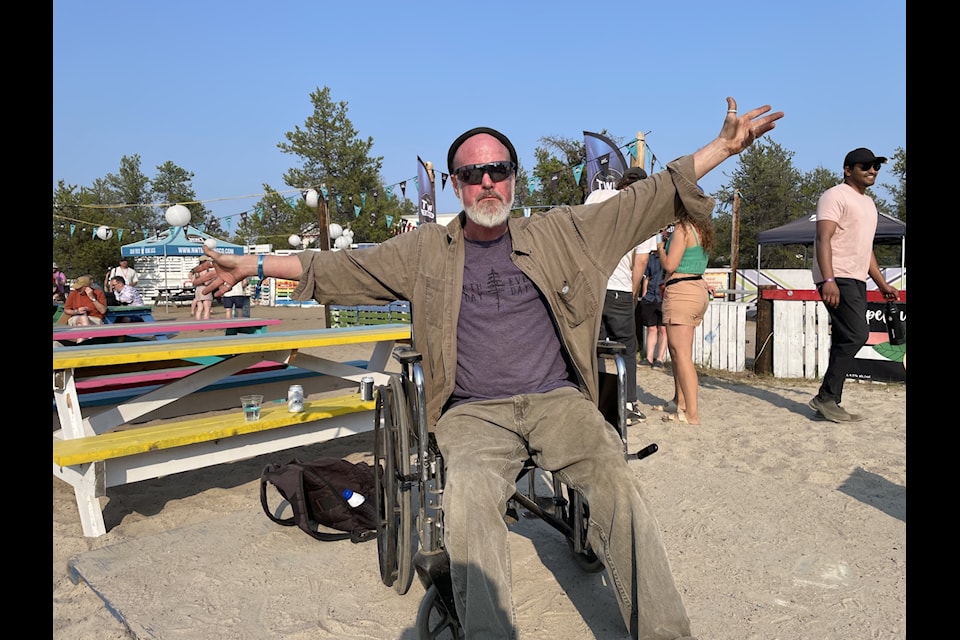 Mark Brown said the volunteers and staff at Folk on the Rocks were a great help to him, but there are still ways to improve accessibility at the music festival. 