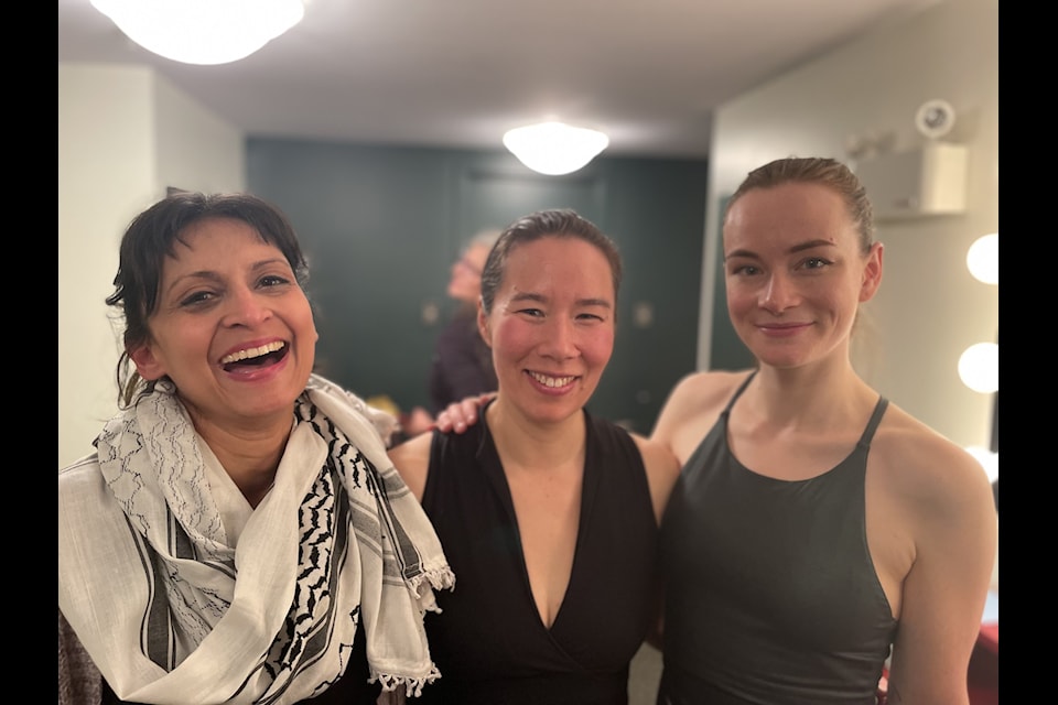 Natasha Bhogal, left, Tomiko Robson and Fia Grogono helped choreograph dances for the show. 
