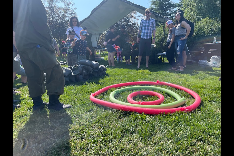 There was an obstacle course for kids to try. 