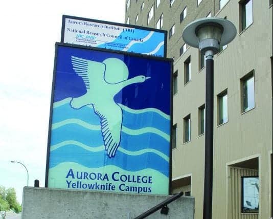 Aurora College's campus in Yellowknife, located in Northern United Place. NNSL file 