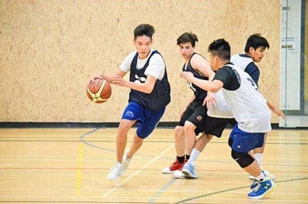 Jordan Balsillie a member of the spartans drives the lane during during a training camp at St. Pat's Gymnasium earlier this year. NNSL file photo