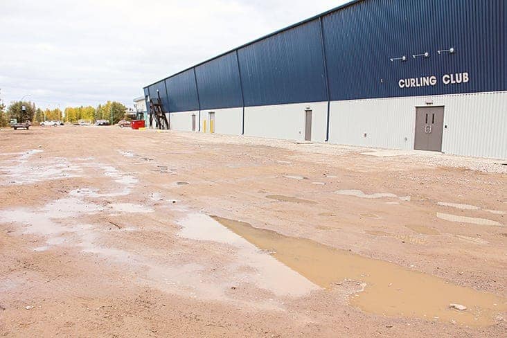 The town is aiming to pave the Rec Centre's back and side parking lot this fall. Paul Bickford/ºÚÁϳԹÏÍø photo.