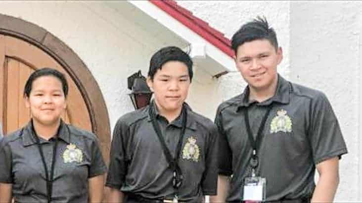 From left, Jillian Kyak of Pond Inlet, Howie Ulayuk of Iglulik and Ben Ishulutak of Pangnirtung were three of four Nunavut youth who trained at the Depot in Regina in August. Also participating in the training was Andrew Pearce of Iqaluit. Photo courtesy of Howie Ulayuk.
