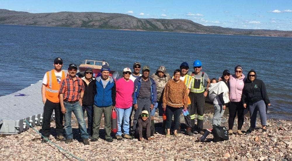 Bathurst Inlet residents, who live approximately 75 km northeast of Sabina's future mine site, visit a Sabina camp in July. Among the guests were Sam Kapolak, Susie Kapolak, Shayne Kapolak, Bernice Kapolak, Allen Kapolak, Connie Kapolak, Chania Kapolak, Inuk Kapolak, Amik Kapolak, Joanne Kamingoak, Peter Kapolak, Martina Kapolak and Dustin Kapolak.