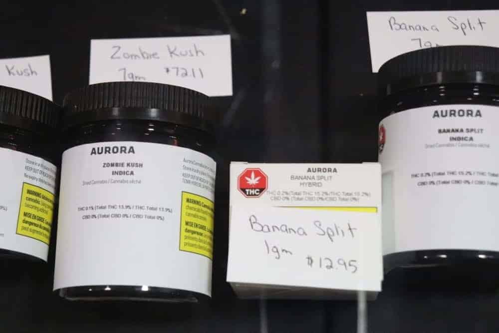 Banana Split and Alien Kush are the two strands currently available at the Liquor Shop in Yellowknife. Dylan Short/NNSL photo 