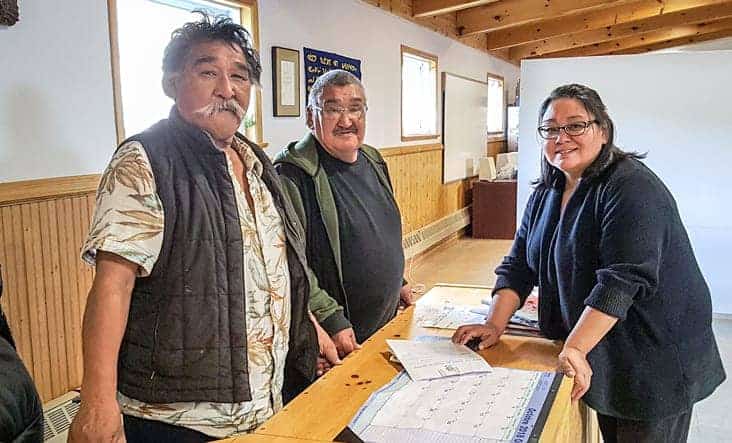 Iqaluit's Tukisigiarvik Wellness Centre staff, such as hunter guide and elder Lucassie Kootoo, counsellor Nash Sagiatook and cultural instructor Maggie Qappik, are now working from the newly renovated Anglican Parish Hall, where programs continue after a two-week period of moving from their now demolished former location to the new location. Michele LeTourneau/NNSL photo.