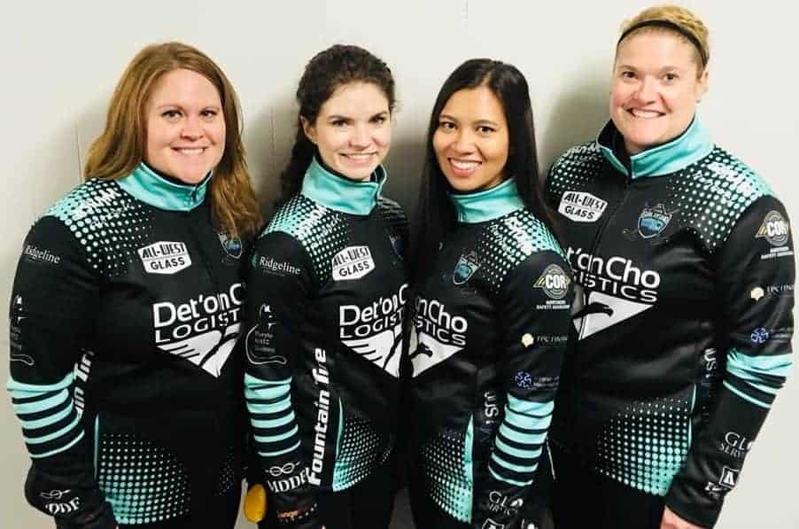 Team Galusha, consisting of skip Kerry Galusha, left, Sarah Koltun, Brittany Tran and Shona Barbour, are the champions of the Royal LePage Women's Fall Classic after beating Mary-Anne Arsenault of Nova Scotia in the final on Sunday. photo courtesy of Team Galusha