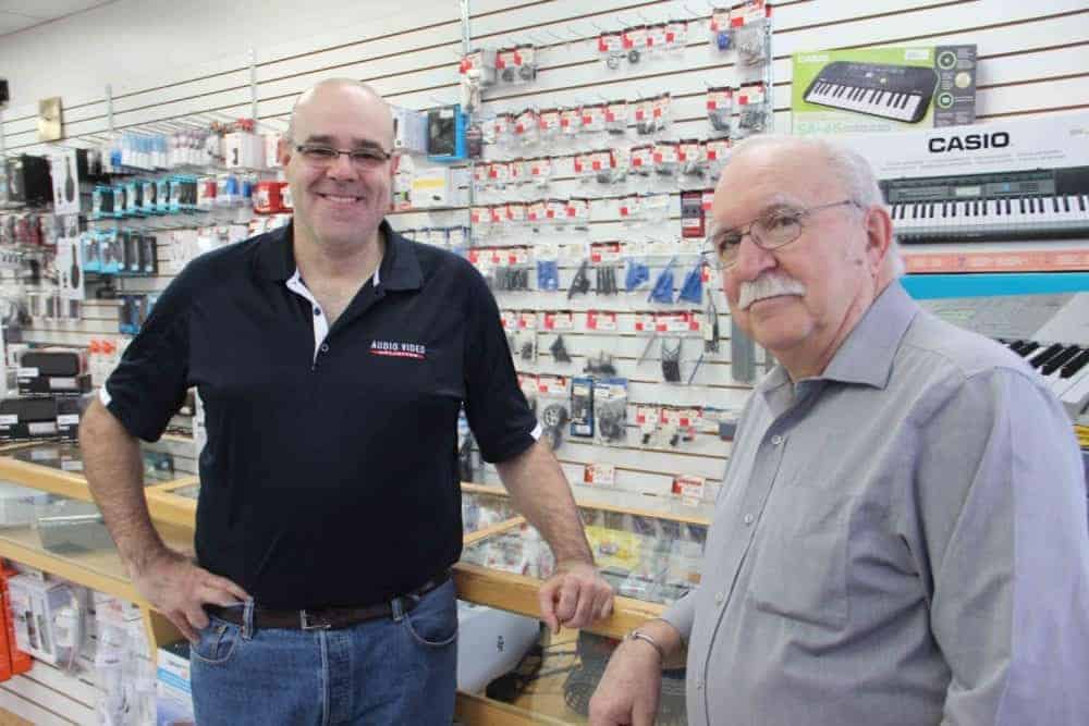 Superior Sound - a family business in Hay River - was founded 40 years ago this month. Brian Kovatch, right, was one of the founders, while his son Craig Kovatch now manages the store. Paul Bickford/ºÚÁϳԹÏÍø photo