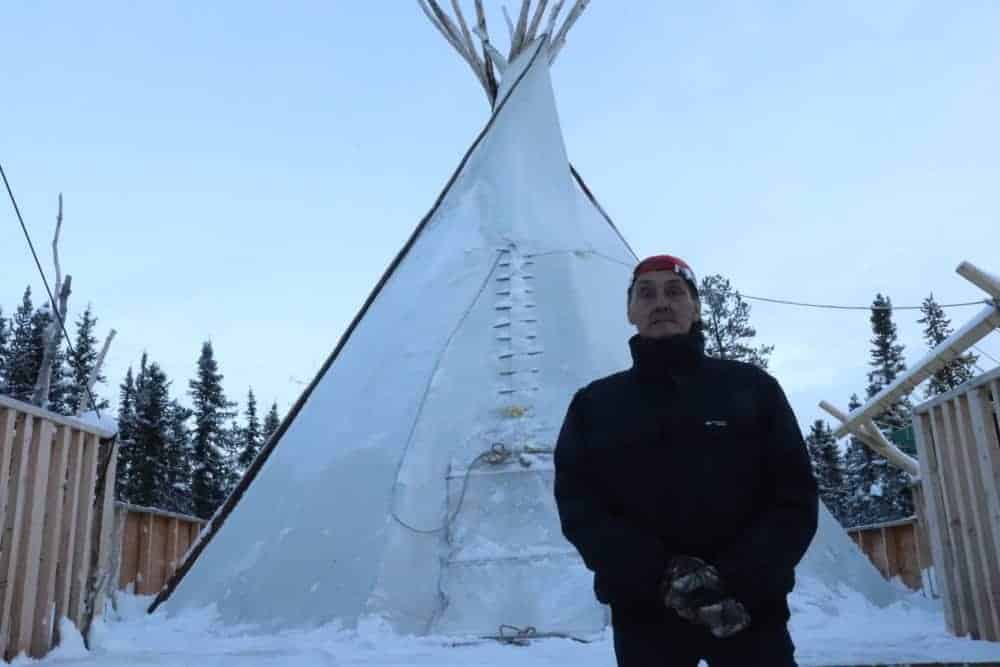 George Koe stands in the 'on the land' camp where is journey to recovery began with a cup of coffee. Dylan Short/NNSL photo