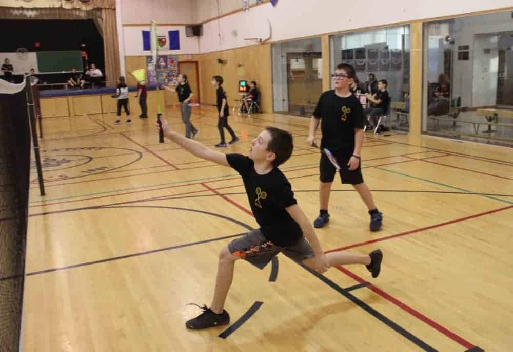 Caleb Swan, left, and Jack Pettipas of Princess Alexandra School joined forces to play in the Scott McAdam Badminton Tournament in Hay River on Dec. 7 and Dec. 8. Paul Bickford/NNSL photo