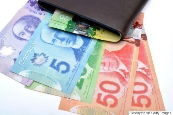 Canadian currency notes with perse Saving Concept