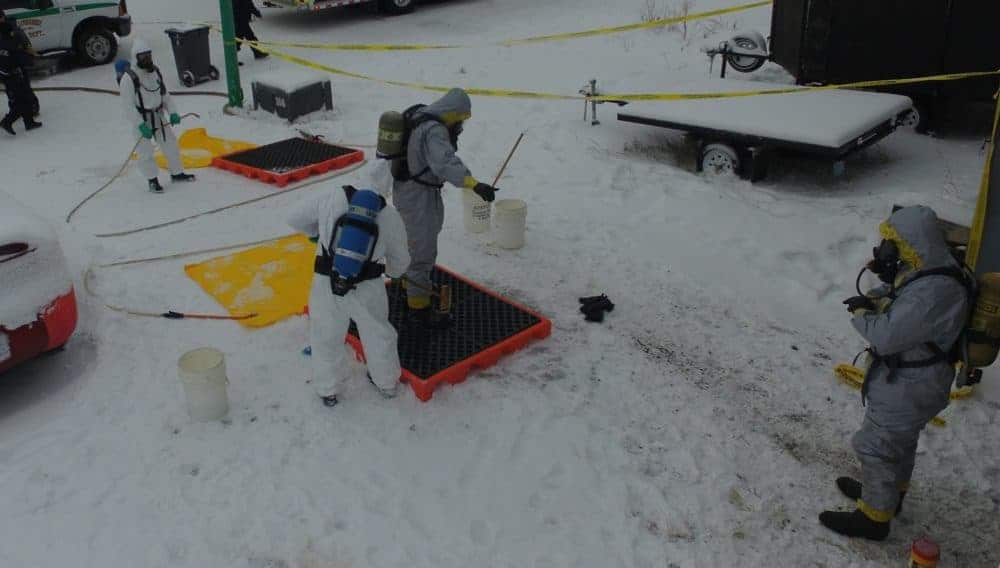Investigators in hazmat suits were seen at 166 Borden Drive in November 2016, where RCMP Clandestine Laboratory Enforcement and Response (CLEAR) teams from Alberta and B.C. were helping the NWT Federal Investigations Unit and Yellowknife Fire Division carry out a search warrant at the home. Resident Darcey Oake was subsequently arrested and charged with drug-related offences. photo courtesy of RCMP