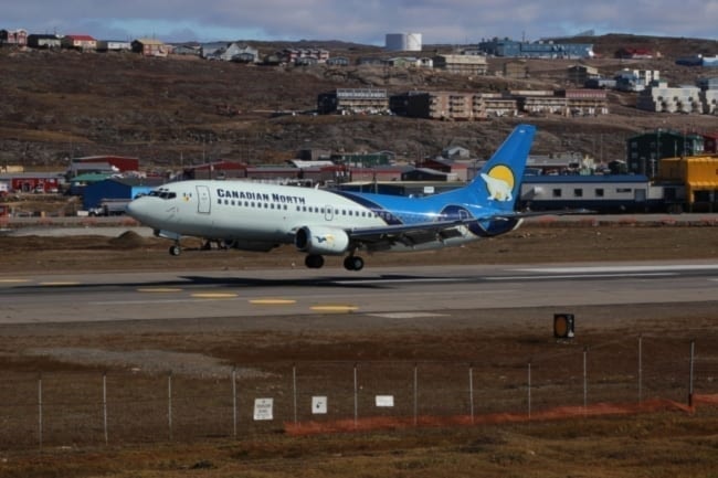 A Canadian North plane takes off. Brian Tattuinee photo