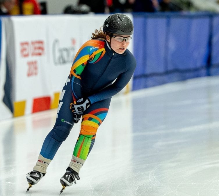 Wren Acorn was arguably Team NT's top athlete in week one of the Canada Winter Games in Red Deer, Alta., in terms of results with three top-10 finishes in speedskating. Andre Harms/Canada Winter Games photo
