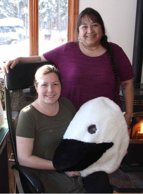 Trisha Laye, left, and Kim Lea are creating a first-ever mascot for K'amba Carnival. The mascot will be based on a ptarmigan, because k'amba is the Slavey word for ptarmigan. Paul Bickford/ºÚÁϳԹÏÍø photo