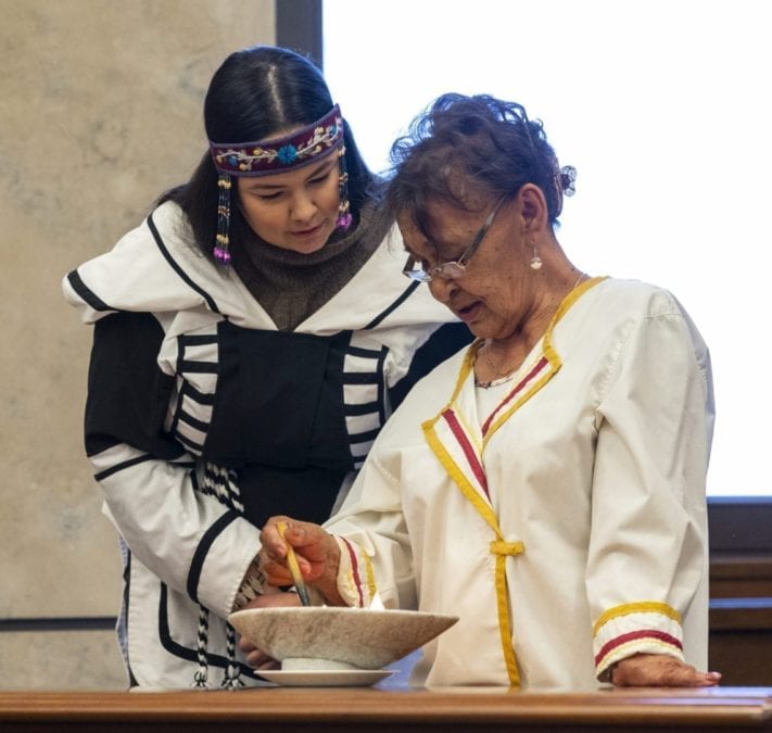 Speaker Unveiling of Bart Hanna Inuit sculpture