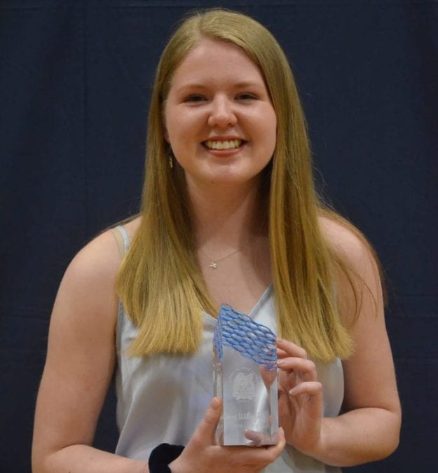 Emma Willoughby received the Lanky Muyres Award, which honours the top scholastic student at Sir John Franklin High School, during the school's Athletic Hall of Fame ceremony on May 24. James McCarthy/窪蹋勛圖厙 photo