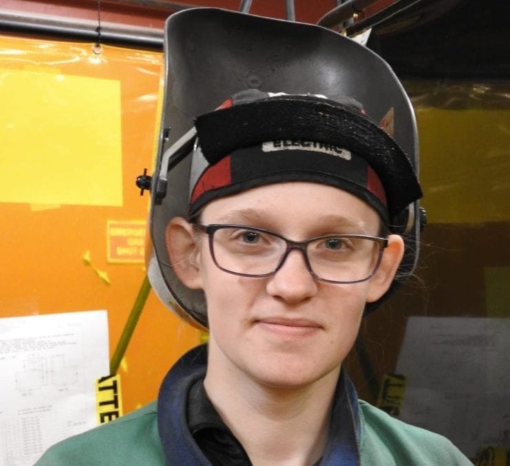 Jaslynn Menton welding