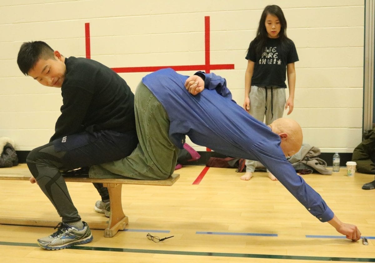 Brian Ayalik-Pascal, 11, doing the Alaskan Highkick.