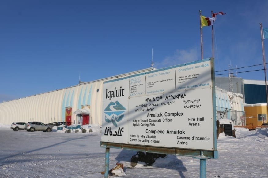 Iqaluit city hall with sign