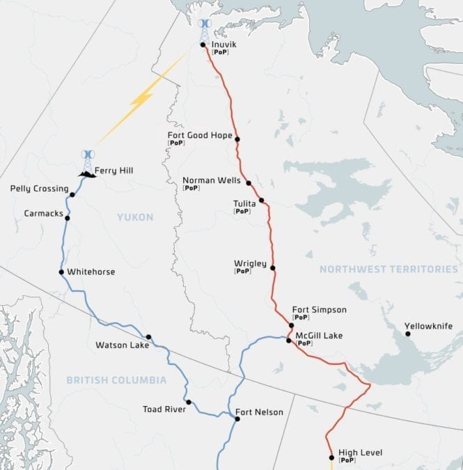 Northwest Territories Mackenzie Valley Fibre Link up map (Managed by Northern Lights GP) has capacity of 422,400 gigabytes per second. Cooincidentally, the Mackenzie River at Fort Simpson, below the Liard River, flows at 239,000 cubit feet per second. Photo source - www.mvfl.ca