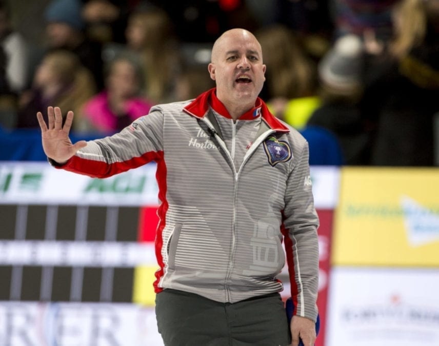 Kingston Ont, March 2, 2020.Tim Hortons Brier.NWT skip Jamie Koe.Curling Canada/ michael burns photo