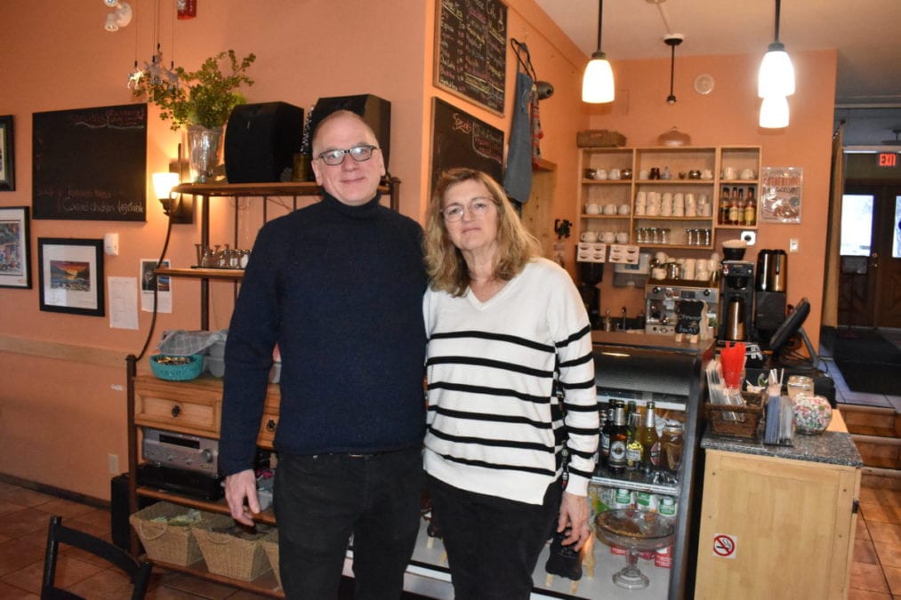 John Doody, left, and Debbie Doody, owners of the Bayside Bed & Breakfast and Dancing Moose Café have experienced a difficult year after having very few guests in their rooms. However, unexpectedly strong sales of specialty cakes and customer traffic in their cafe have helped pull them through the year. Blair McBride/NNSL photo