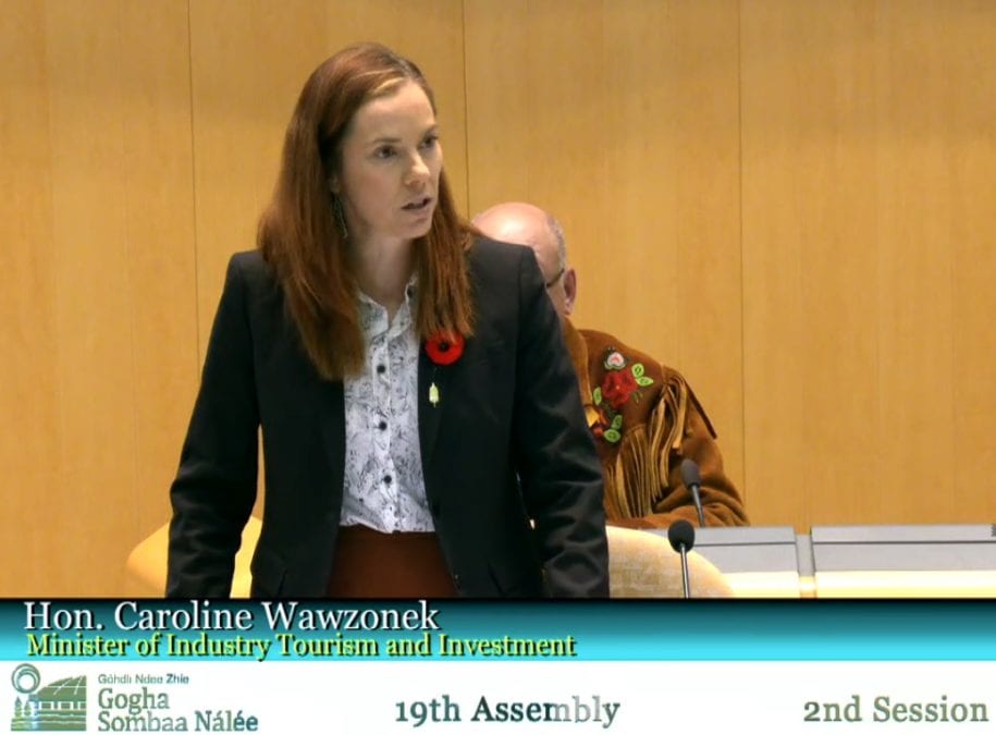 Finance Minister Caroline Wawzonek tabled on Nov. 5 the GNWT's Work Plan on how it will prepare its action plan to respond to the 231 Calls for Justice in the final report of the National Inquiry into Missing and Murdered Indigenous Women and Girls. GNWT image