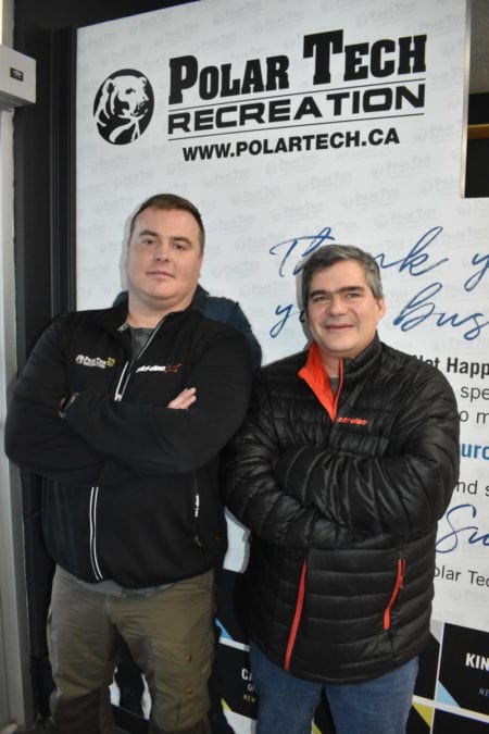 Polar Tech owner Joey Sutton, left, and Mike Bryant, project manager, have seen their products sell fast during the pandemic. Blair McBride/NNSL photo