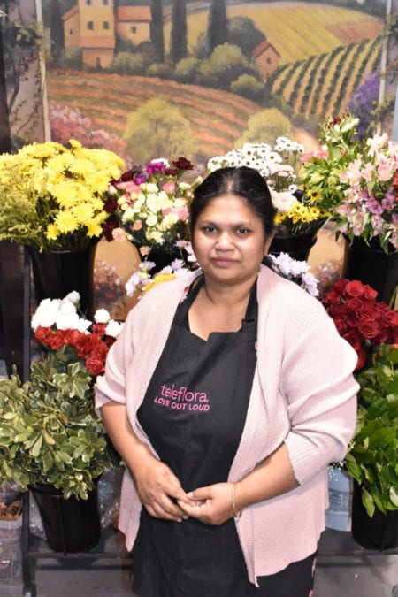 Luthfun Nahar is grateful her shop Rebecca's Flowers can stay in business despite losing sales on weddings, funerals and Christmas parties due to the Covid-19 pandemic. Blair McBride/NNSL photo