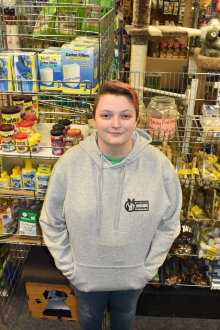 Staff member Ashley Stride works in Borealis Kennels and Pet Specialties' Franklin Avenue shop that has been selling 25 per cent more pet food and toy items than usual. Blair McBride/NNSL photo